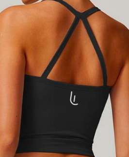 Essential Cross-Back Longline Tank – Black